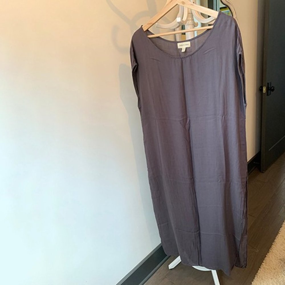 luxuriously soft gray tunic dress